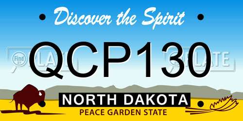 QCP130 North Dakota License Plate