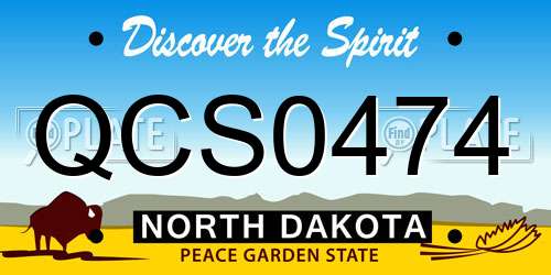 QCS0474 North Dakota License Plate
