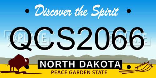 QCS2066 North Dakota License Plate