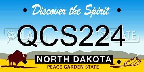 QCS224 North Dakota License Plate