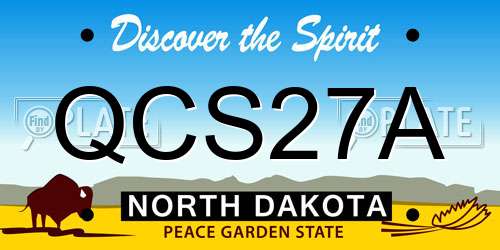 QCS27A North Dakota License Plate