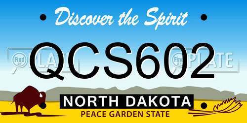 QCS602 North Dakota License Plate