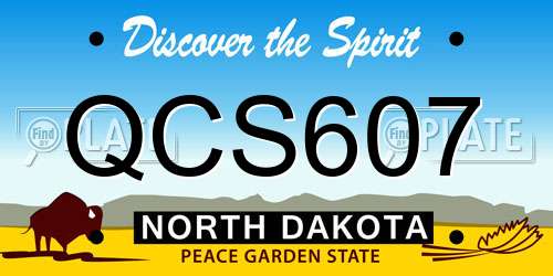 QCS607 North Dakota License Plate