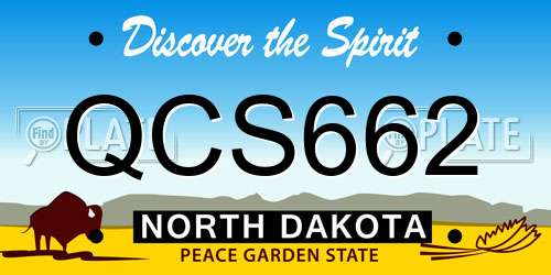 QCS662 North Dakota License Plate