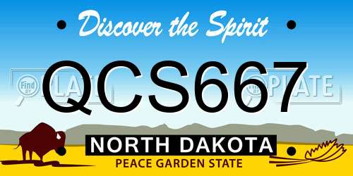 QCS667 North Dakota License Plate