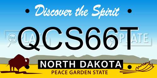 QCS66T North Dakota License Plate