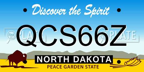QCS66Z North Dakota License Plate