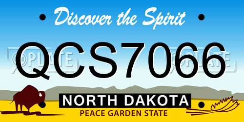 QCS7066 North Dakota License Plate