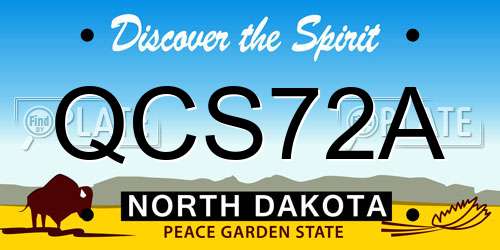 QCS72A North Dakota License Plate