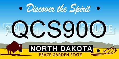 QCS90O North Dakota License Plate