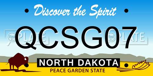 QCSG07 North Dakota License Plate