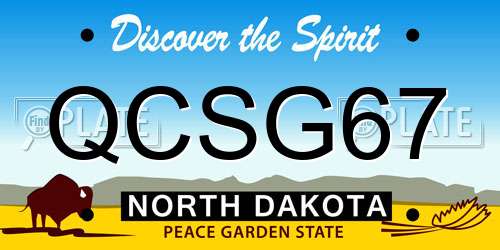 QCSG67 North Dakota License Plate