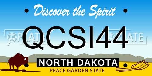 QCSI44 North Dakota License Plate