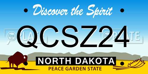 QCSZ24 North Dakota License Plate