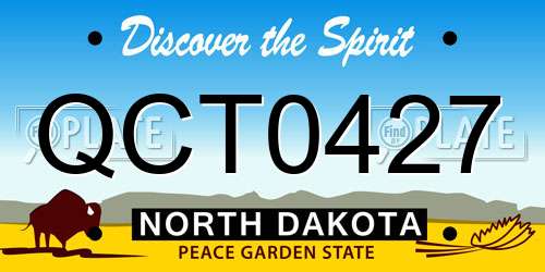 QCT0427 North Dakota License Plate