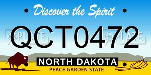 QCT0472 North Dakota License Plate
