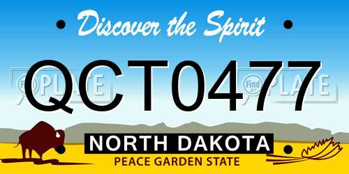 QCT0477 North Dakota License Plate