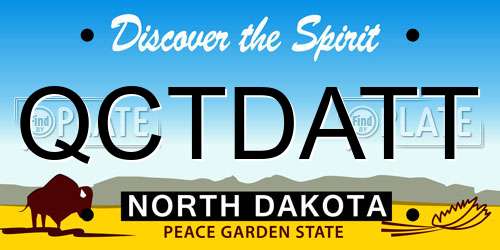QCTDATT North Dakota License Plate