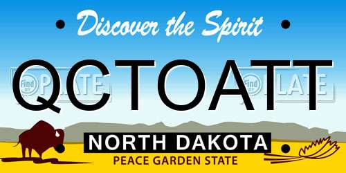 QCTOATT North Dakota License Plate