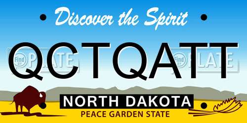 QCTQATT North Dakota License Plate