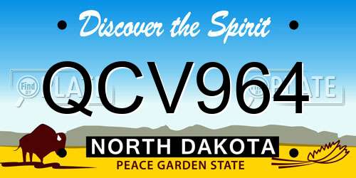 QCV964 North Dakota License Plate