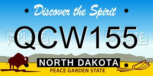 QCW155 North Dakota License Plate