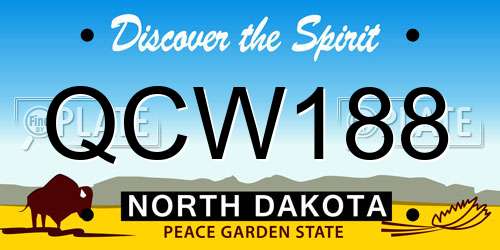 QCW188 North Dakota License Plate
