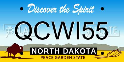 QCWI55 North Dakota License Plate