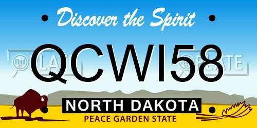 QCWI58 North Dakota License Plate
