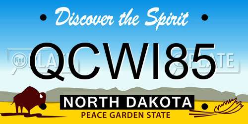 QCWI85 North Dakota License Plate