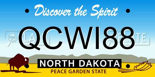 QCWI88 North Dakota License Plate