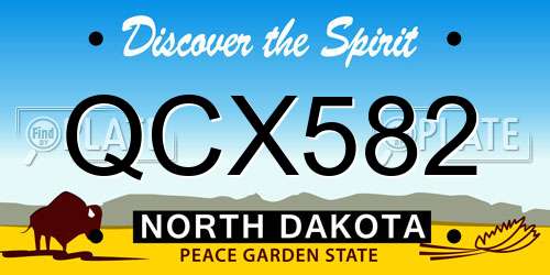 QCX582 North Dakota License Plate
