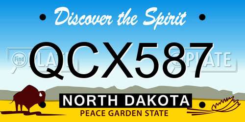 QCX587 North Dakota License Plate