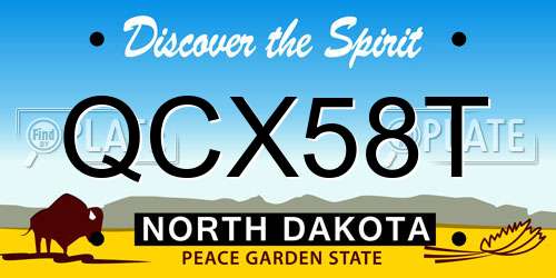 QCX58T North Dakota License Plate