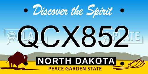 QCX852 North Dakota License Plate