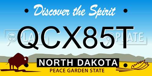 QCX85T North Dakota License Plate