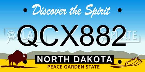 QCX882 North Dakota License Plate