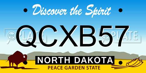 QCXB57 North Dakota License Plate