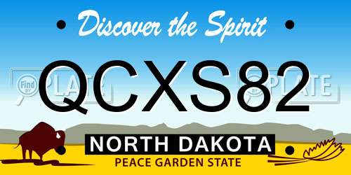 QCXS82 North Dakota License Plate