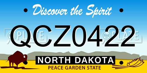 QCZ0422 North Dakota License Plate