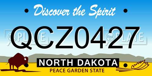 QCZ0427 North Dakota License Plate