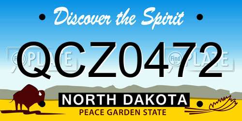 QCZ0472 North Dakota License Plate