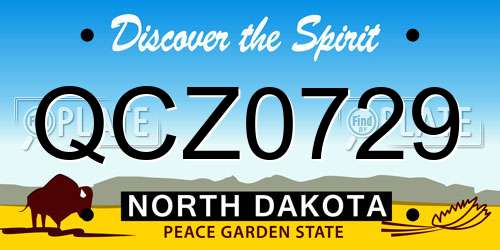 QCZ0729 North Dakota License Plate
