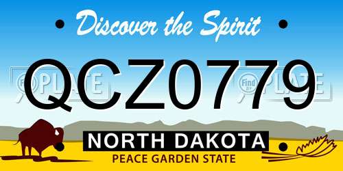 QCZ0779 North Dakota License Plate