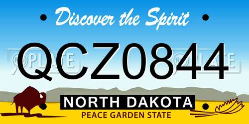 QCZ0844 North Dakota License Plate