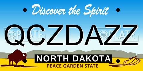 QCZDAZZ North Dakota License Plate
