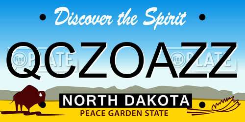 QCZOAZZ North Dakota License Plate