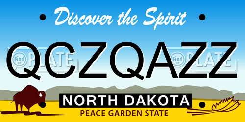 QCZQAZZ North Dakota License Plate