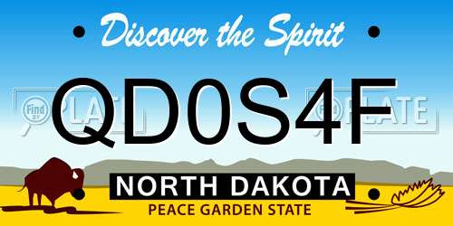 QD0S4F North Dakota License Plate