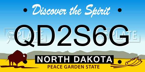 QD2S6G North Dakota License Plate
